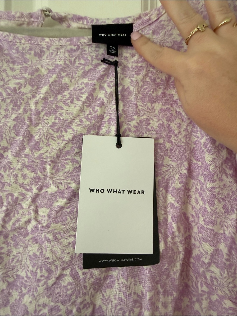 Who What Wear Lilac and White Floral maxi dress 2X NWT - Picture 2 of 4